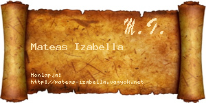 Mateas Izabella névjegykártya